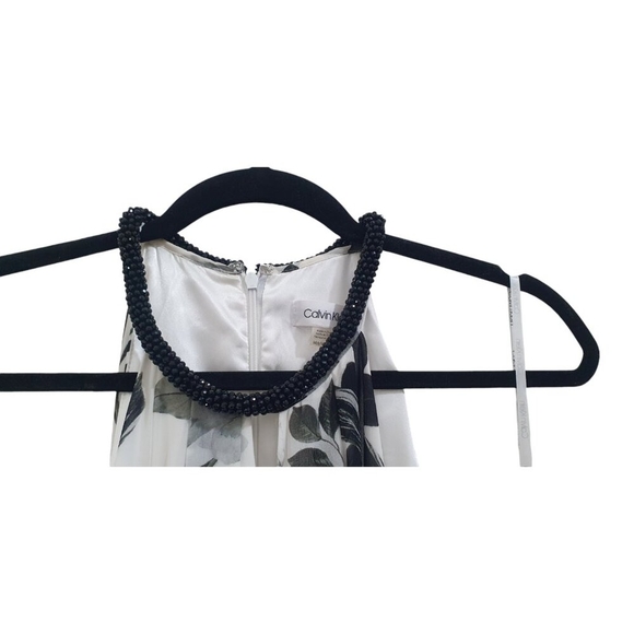 CALVIN KLEIN Womens White Sleeveless Full-Length Hi-Lo Formal Dress 14W - Picture 8 of 13